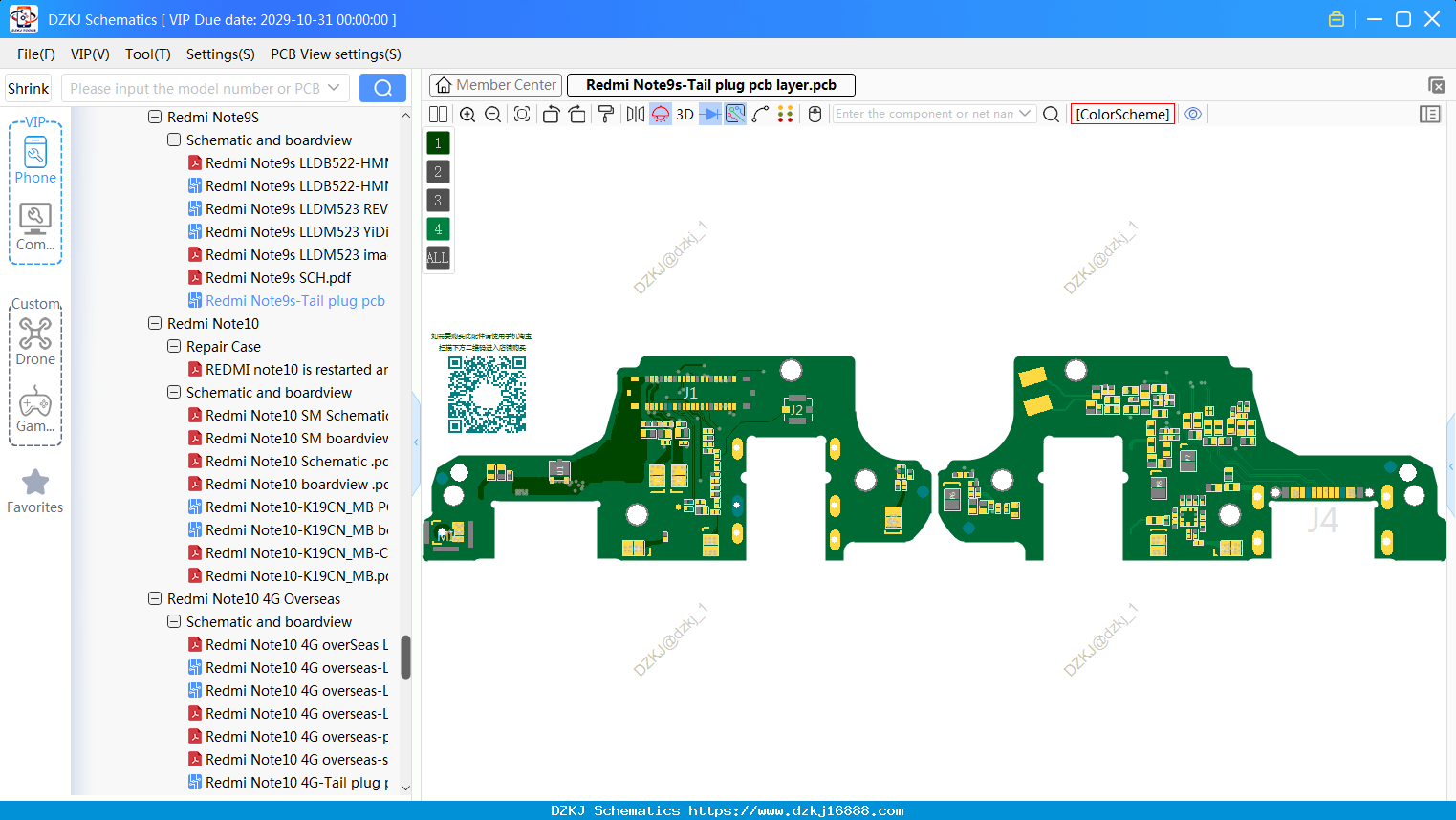 Redmi Note9s-Tail Plug Pcb Layer
